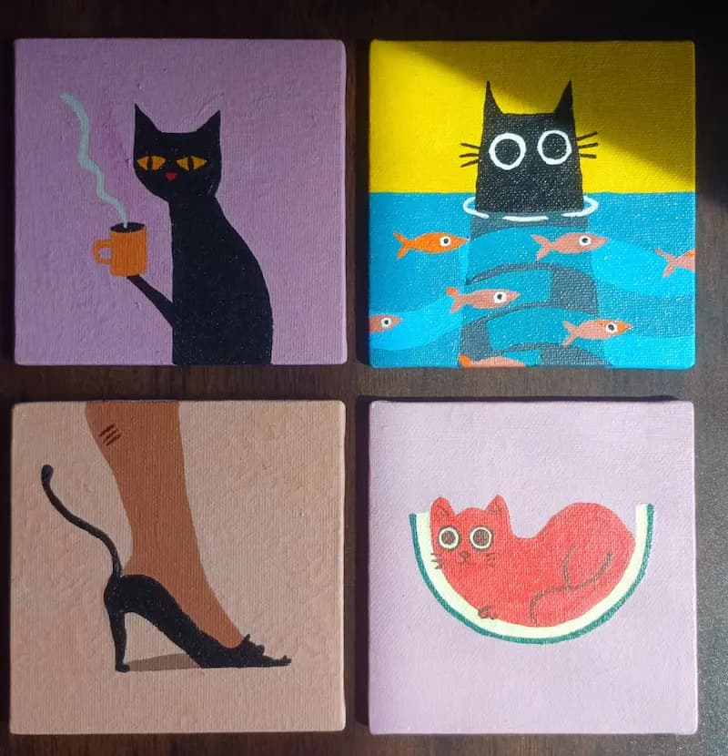 A recent cat painting